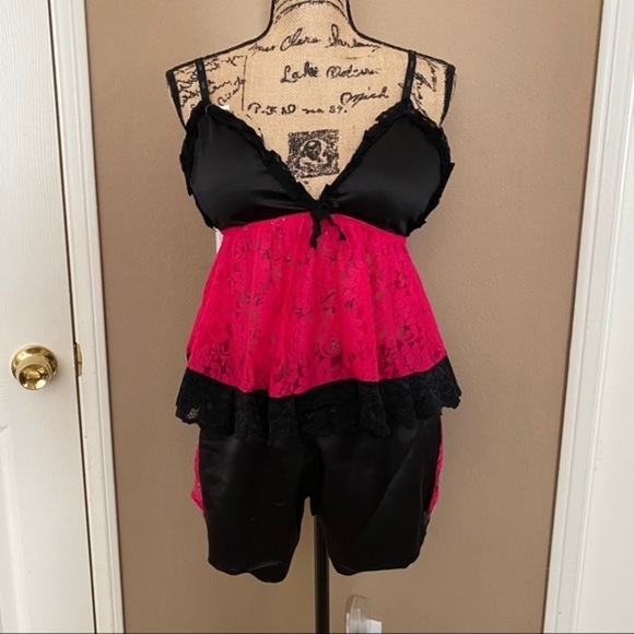 New sexy satin lace pajama set assorted color - Picture 5 of 7